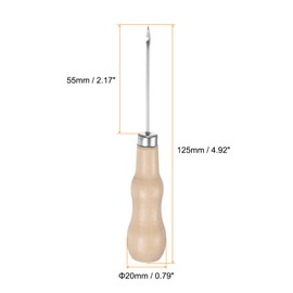 QUARKZMAN Pack of 3 Handmade Sewing Awl with Hook Head Made of Riedwood Leather Hole Tool with Wooden Handle Scratching Awl for Wire Breakage Marking Drilling Sewing Repair and DIY Handmade Wood