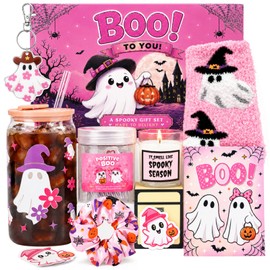 ONEHAUS Boo Basket Stuffers for Women 12 Pcs Halloween Spooky Gifts, Pink