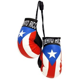 Puerto Rico Country Flag Mini Boxing Gloves to Hang On Car Mirror