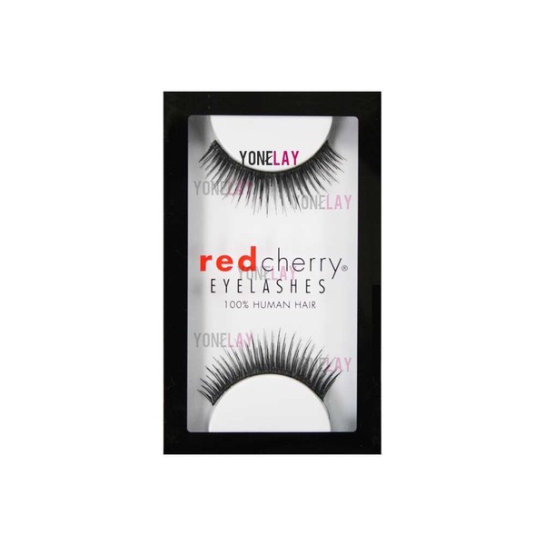Red Cherry Eyelash 100% Human Hair #1 Black Pack of 2