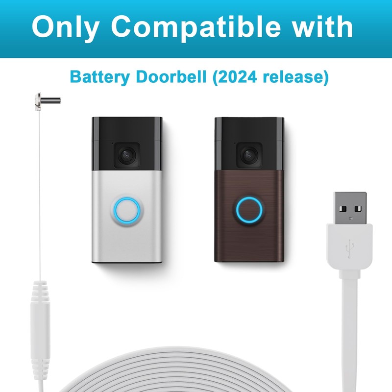 Doorbell Charger for Ring Battery Doorbell(2024 Release), USB C Charger
