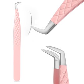 Eyelash Extensions Fiber Lash Tweezers - Fiber Tip tweezers for lash extensions, Non-Slip Grip Applicators, Stainless Steel Isolation Eyelash Supplies by EMEDA(Boot)