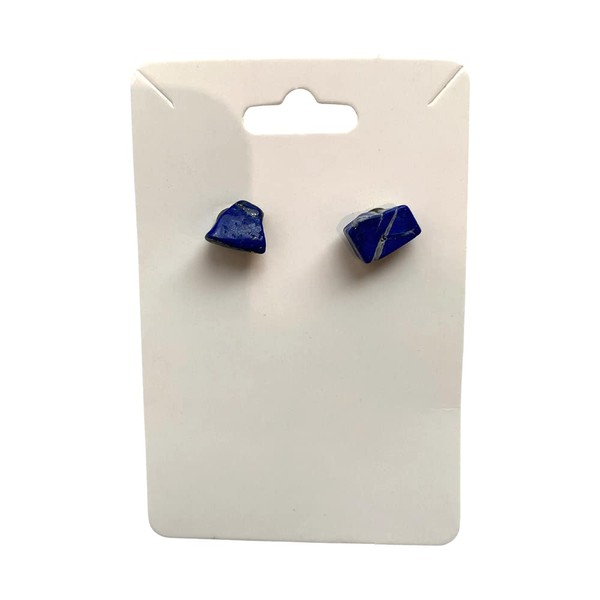 Gemstone Chip Stud Earrings, 1x1cm, Lapis Lazuli