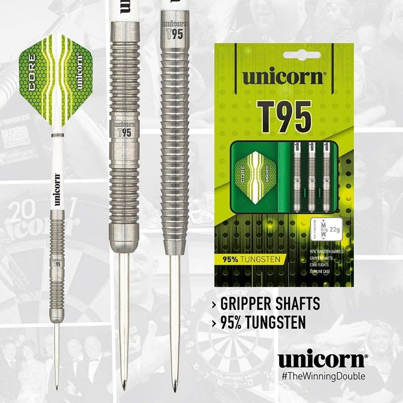 Unicorn Core XL T95, 95 Percent Tungsten Darts, Green, 28