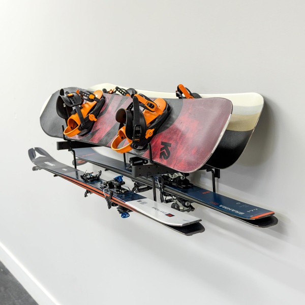 StoreYourBoard Ski & Snowboard Storage Rack, Horizontal Wall Mount Garage
