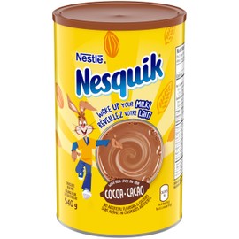 Nesquik Less Sugar Vitamin Enriched Chocolate Powder, 540g/19 oz. Canister {Imported from Canada}