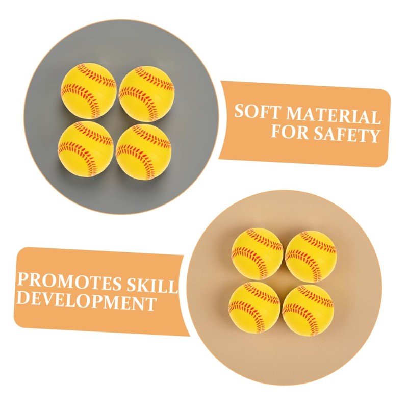 Kisangel 4pcs Soft Foam Baseballs Safe PU Sponge Training Balls
