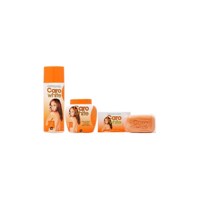 Caro White Set-3 (loción + Crema 16.9oz + Jabón 6.3oz)