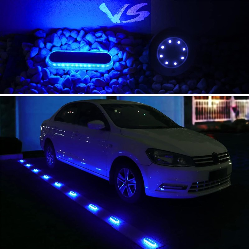 YiLaie Blue Solar Lights for Outside Auto ON/Off, Small Stick