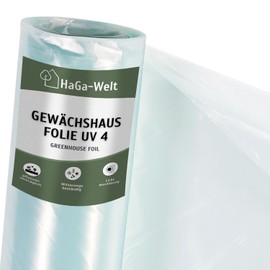 HaGa UV4 Greenhouse Film 6 m Wide Transparent PE Film - as Polytunnel, Greenhouse, Tomato House, Weather Resistant, UV-Resistant (Sold by the Metre)