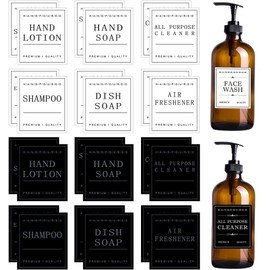Waterproof Labels for Bottles, 24 PCS Conditioner Dispenser Label Stickers Waterproof Stickers for Jars & Bottles Durable, Tear-Resistant Tags for Home, Kitchen & Organising, 2.75 x 3.1 Inch