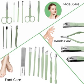Manicure Set, Travel Mini Nail Clippers Kit, 22 Pieces Stainless Steel Professional Grooming Kits, Manicure Tools,Pedicure Tools for Men Women Teens Elderly and Children