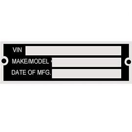 VIN Serial ID TAG Plate Data Blank CAR Truck HOT Rod Equipment Trailer (100mm X 33mm)