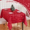 Tegeme Christmas Snowflake Tablecloth Metallic Jacquard Rectangle Tablecloth Polyester Fabric