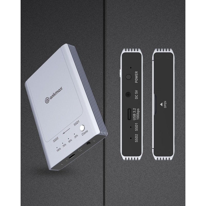 Ankmax NVMe M.2 Duplicator M2U32C Dual Bay Offline Clone SSD
