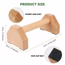 Push Up Handles,Solid Wood Parallettes,Push Up Bar with Non-slip Mat,Parallettes Bars,Calisthenics Equipment,Handstand Blocks for Handstands,Planche Dips,Calisthenics,Strength Training