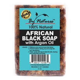 By Natures 100% Natural African Black Soap With Argan Oil 6.0 Oz (Pack of 1)