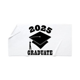 CafePress Class of 2025 Graduate Hat 30"x60" Absorbent Cotton Back, Soft Beach, Pool Towel