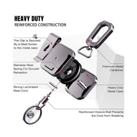 ELV Heavy Duty Self Retractable ID Badge Holder Key Reel