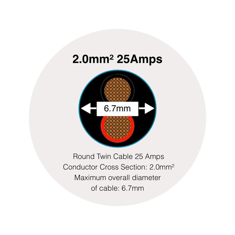 Automotive Round Twin 2 Core Cable 12V/24V Thin Wall Wire
