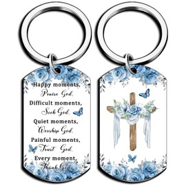 Iweca Catholic Gifts Christian Gifts For Women Faith Jesus Christian Cross Keychain For Girls Boys Bible Religious Gift For Women Bible Accessories For Pastor Spiritual Godly Gift For Woman(Two Side)