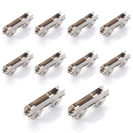 10Pcs Glass Door Wheel Clamps, Silver Sliding Door Roller Glass Window Bearing Wheel for 6mm Thick Glass, 46x18mm