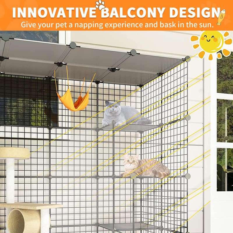 Oneluck 4-Tier 55 Inch Large Cat Cages DIY Cat Playpen