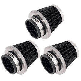 AHL Motorcycle Air Filter 42 mm High-Performance Air Filter Clamp Rubber Sports Air Filter, Black