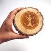 Celtic Tree of Life Tree Slice Incense Holder, Rustic Wooden