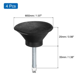 QUARKZMAN Pack of 4 Rubber Iconic Vibration Insulators Mounting Shock Absorber, 1.97 x 0.98 Inch Rubber Feet with M6 x 35 mm Threaded Bolts for Air Compressors Garage Engine Diesel Engines, Black