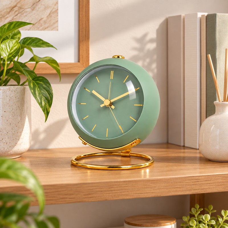 Analog Alarm Clock for Bedside Use – Silent Luminous Pointer