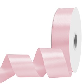 Maclemon Lt Pink Double Satin Ribbon 1-1/2 inches x 100 Yards Solid Colour Ribbon For Gift Wrapping Craft Sewing Hair Accessories Balloons Birthday Parties Wedding Decorations And More
