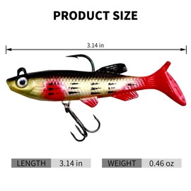 5Pcs Paddle Tail Swimbaits - Pre-Rigged Soft Fishing Lures for Saltwater & Freshwater, Lifelike Design with 3D Eyes & Sharp Hook