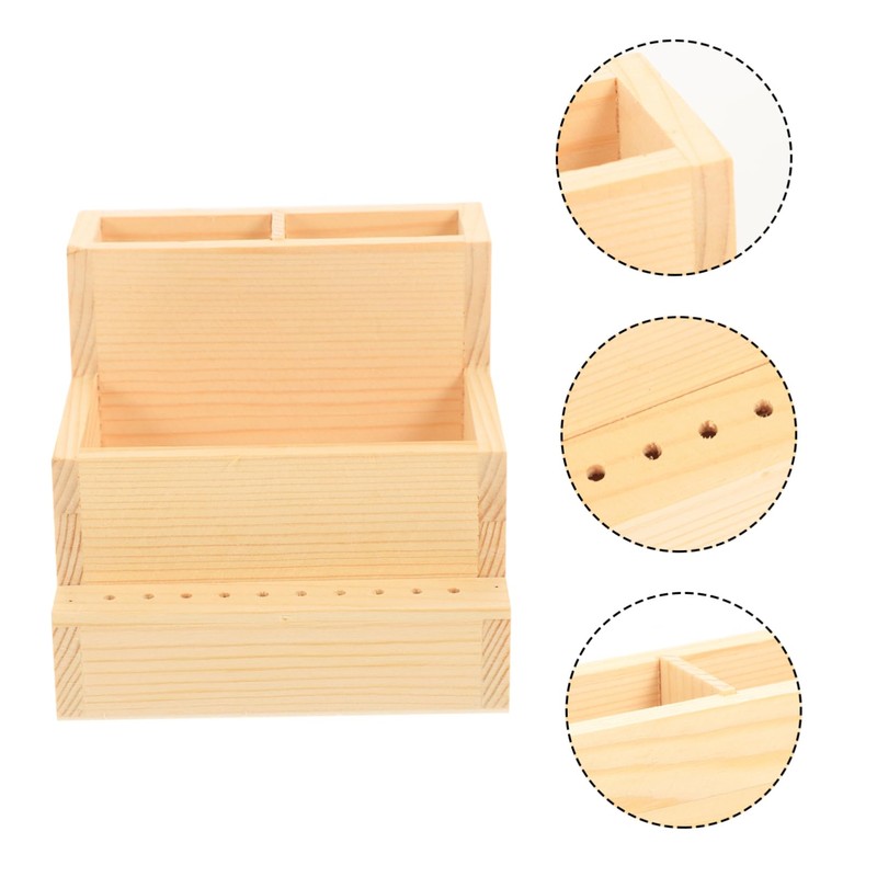 BIUDECO Nail Tool Storage Box Double Makeup Organizer for Desk