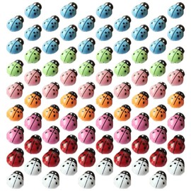 HOMSFOU Artificial Moss 80pcs Tiny Resin Bees Ladybugs Colorful Ladybugs Charm Mini 3D Resin Bee Ornaments for DIY Craft Fairy Garden Micro Landscape Decor Desktop Decor
