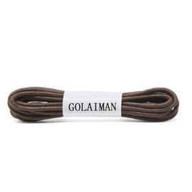 GOLAIMAN Waxed Dress Shoe Laces - Round Oxfords Shoelaces Leather Shoe Lace For Men Women - 28inch DK Brown