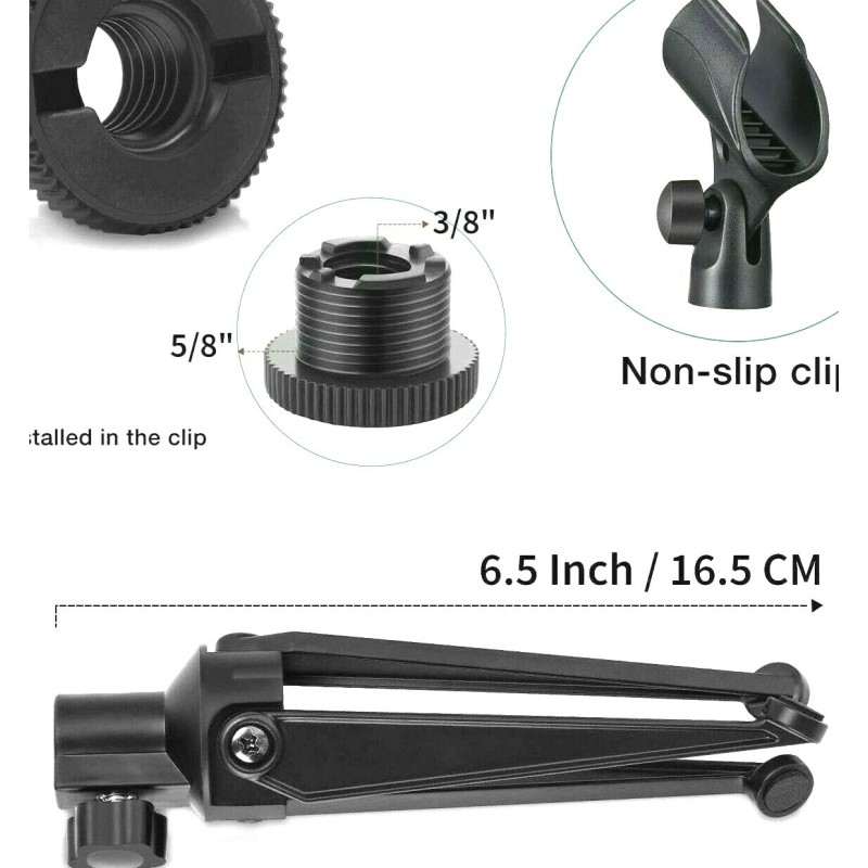 Moukey Pack of 2 Desk Mic Stand Universal Adjustable Desktop