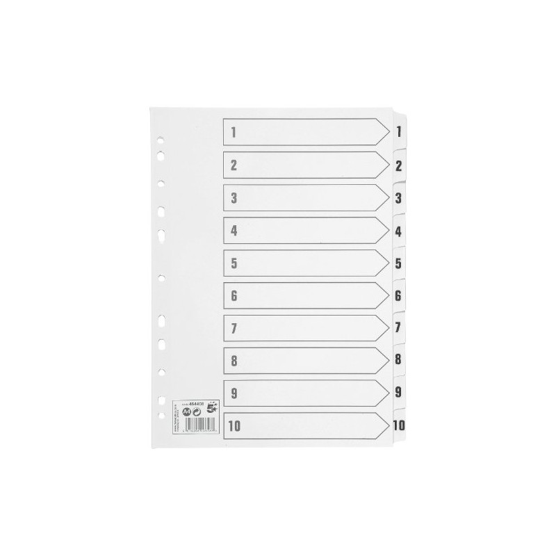 5 Star Office Index 150gsm Card with Mylar Tabs 1-10