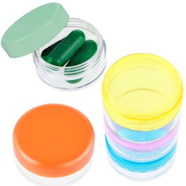 ElevateTech Small Pill Organizer, 5 Pcs Mini Pill Box BPA Free Travel Pill Case Cute Portable Daily Pill Organizer for Pocket Purse Medicines Storage Container Cod Liver Oil Storage Box Earplug Case