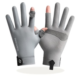 SCOLORKI Gloves, Men's, Summer Gloves, Sun Protection, UV Protection, Thin, Cooling Sensation, UV Protection, Open Fingers, 2 Fingers, Anti-Slip, Breathable, Quick Drying, Fishing, Commuting, Cycling