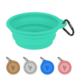 Furmatic Portable Collapsible Dog Bowl, Food Grade Silicone, Large Capacity, Easy to Wash - Ideal for Outdoor Camping and Hiking, Suitable for Dogs, Cats, and Pets (Green)