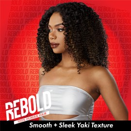 Sensationnel Rebold curly weave - burmese curl human hair smooth, sleek soft texture hair for weaving and sew in styles - 1 pack (12 inch, 1B OFFBLACK)