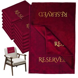 12 Pieces Velvet Reserved Chair Signs for Weddings – Gold Foil Church Pew Seating Placeholders, Elegant Ceremony & Event Decor for Receptions, Parties, or Religious Celebrations (Burgundy)