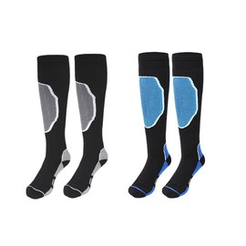 TTPSRY Ski Socks for Men 2 Pairs High Performance Thermal Cold Weather Knee-High Socks Winter Warm Anti-Slip Long Hose Adult Socks for Skiing Snowboarding Hiking Trekking Outdoor Sports (A1)