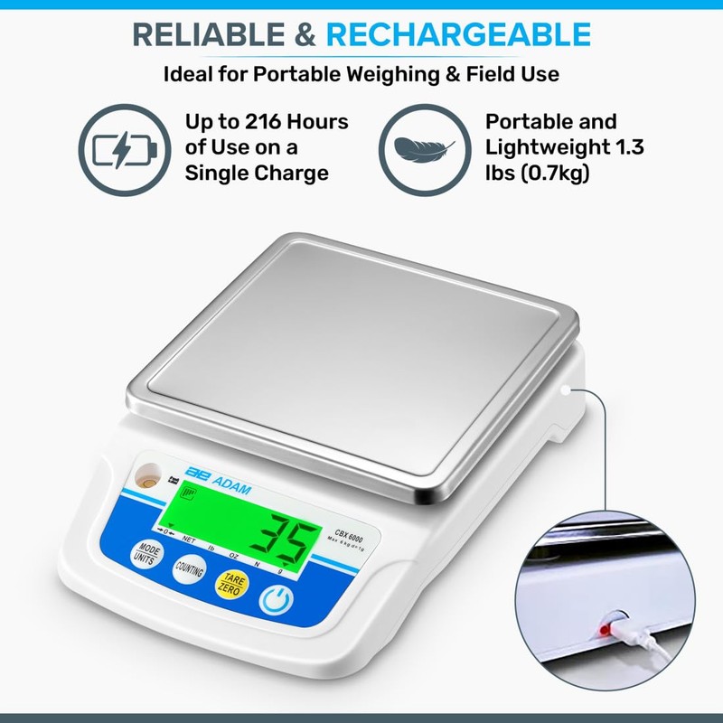 Adam Equipment CBX 6000 Compact Balance 6000g Capacity x 1g