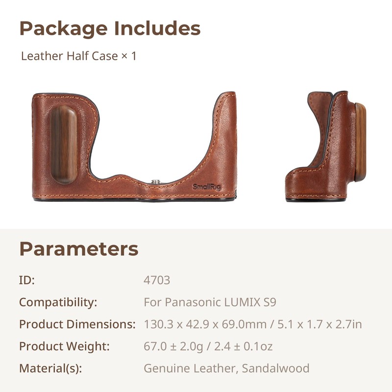 SmallRig Half Leather Case Kit Vintage Style Leather Camera Half
