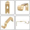 Ycolnaefllr Set of 3 Golden Adjustable Curtain Rod Brackets Rod