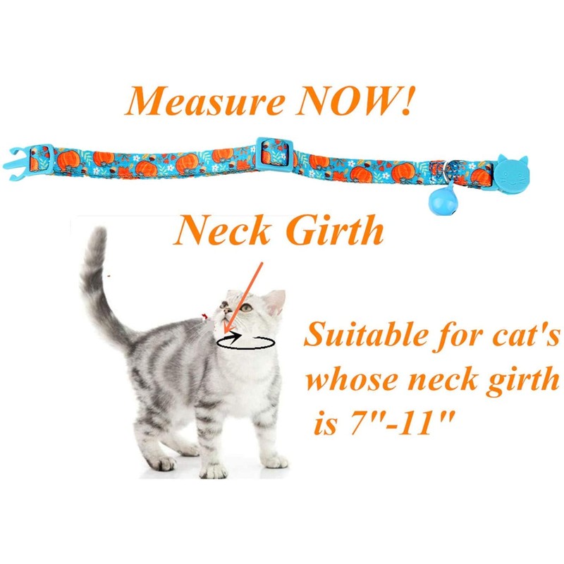 BoomBone 2 Pack Thanksgiving Cat Collar,Safety Puppy Collars Breakaway with