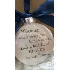 In Memory Memorial Ornament Because Someone We Love is in Heaven Christmas Keepsake Sympathy Gift
