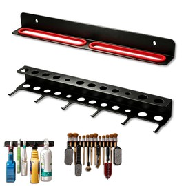2 Pack Wall Mount Detail Brush & Spray Bottle Holder Rack for Garage